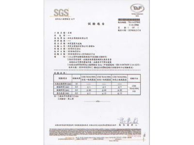 SGS防焰一级检测报告